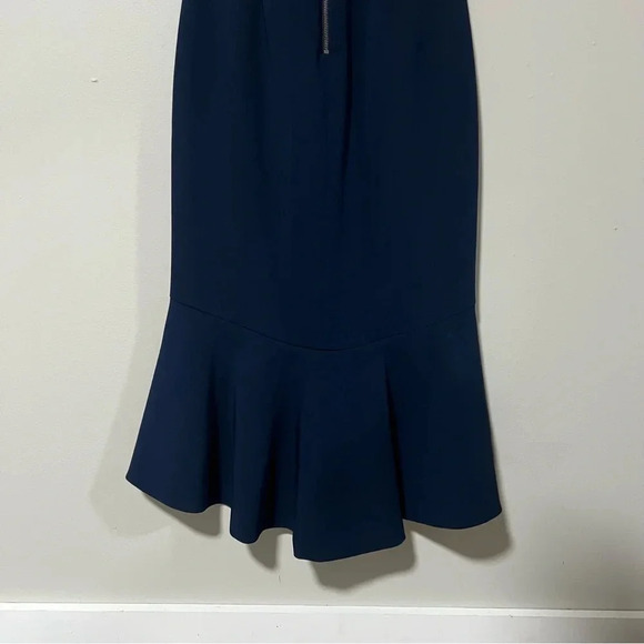 Alice + Olivia Blakesley Split Front Fit and Flare Dress Navy Blue Size 0 - Picture 9 of 12